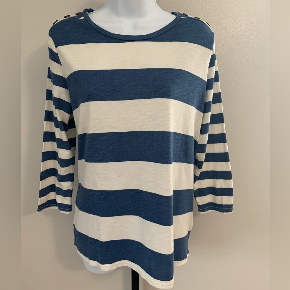 Maurices Blue and White Striped Long Sleeve Top